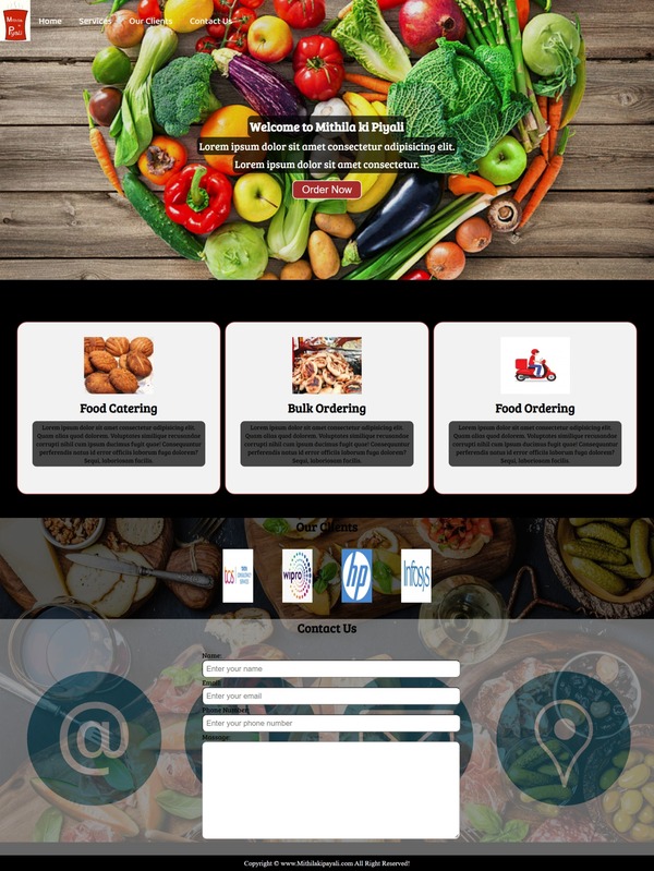 Design of Restaurant website